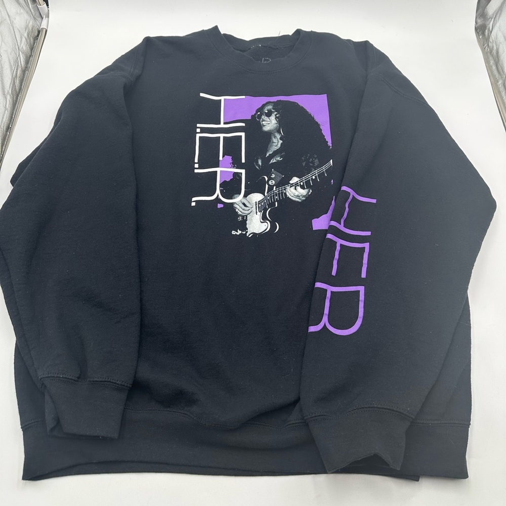 New HER Graphic Pullover Women Sweatshirt Black And Purple XL